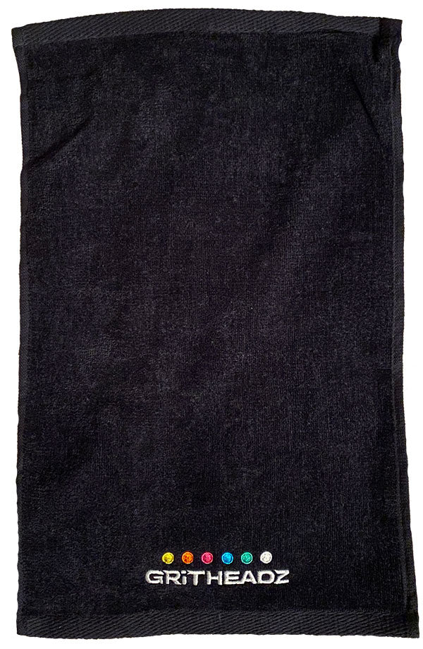 Embroidered Hand Towel - 11" x 18" - Black