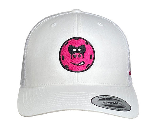 Ed Yeti - Unisex Trucker Hat - White w/ Pink Ed