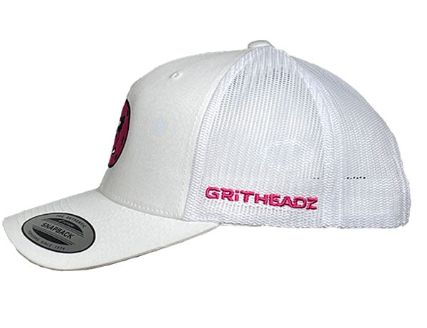 Ed Yeti - Unisex Trucker Hat - White w/ Pink Ed